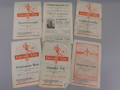 A collection of Lincoln City football programmes