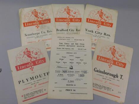 A collection of Lincoln City football programmes