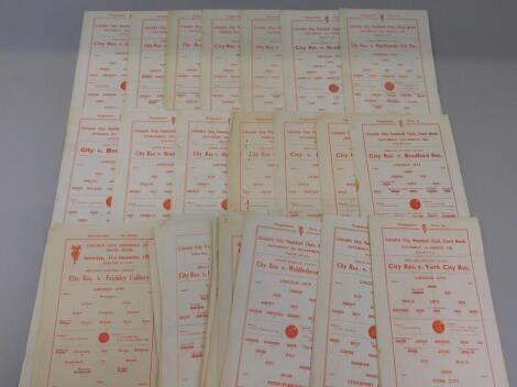 A collection of Lincoln City reserves football programmes from the late 1950's