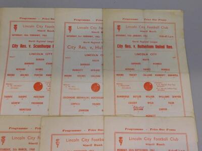 A collection of Lincoln City reserves football programmes - 2
