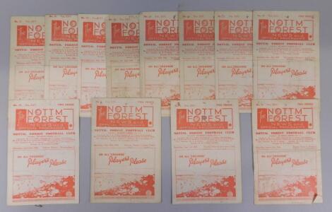 A collection of Nottingham Forest football programmes