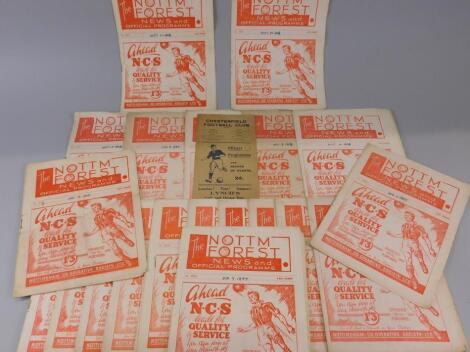 A collection of Nottingham Forest football programmes