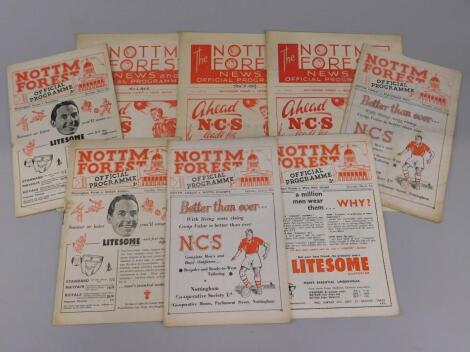 A collection of Nottingham Forest football programmes