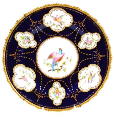 A Royal Crown Derby porcelain cabinet plate