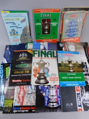 A collection of post 1960 FA Cup final programmes