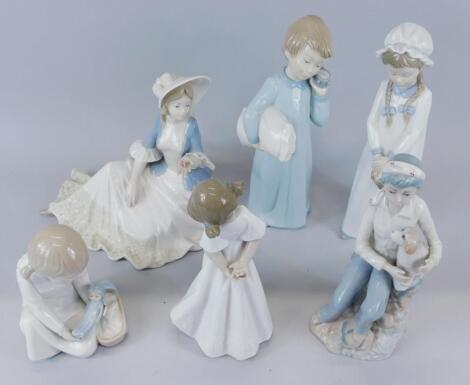 A collection of Spanish porcelain figures