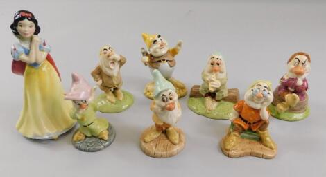 Various Walt Disney classic Snow White & The Seven Dwarf Royal Doulton ornaments