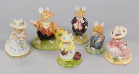 Six Royal Doulton Brambly Hedge figures