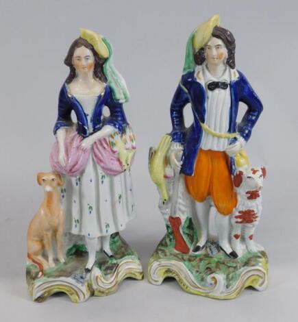 A pair of mid 19thC Staffordshire figures