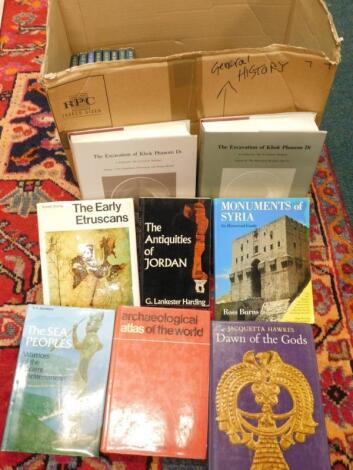 Various books on archeology and ancient history