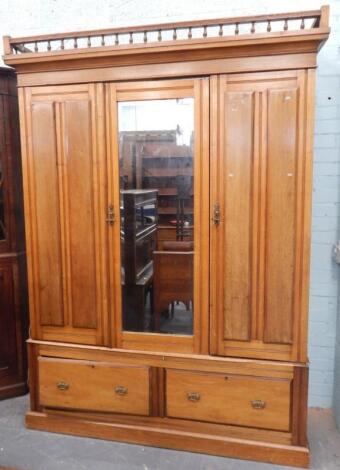 A Victorian ash wardrobe