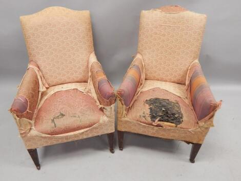 A pair of late 19thC / early 20thC mahogany armchairs