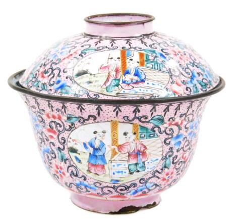 A 19thC cloisonne tea bowl and cover