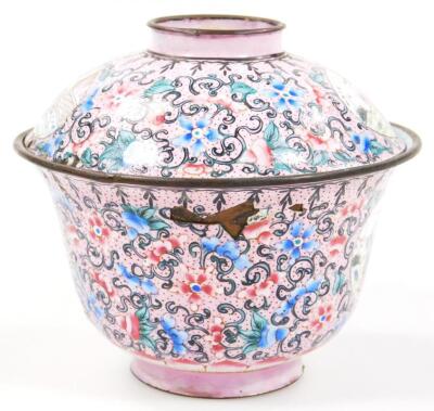 A 19thC cloisonne tea bowl and cover - 4