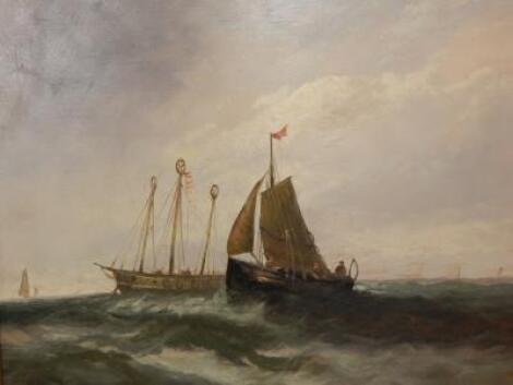 19thC British School. Sailing ships at sea