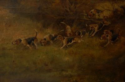 Webster(?) (19thC). Hounds on the hedge