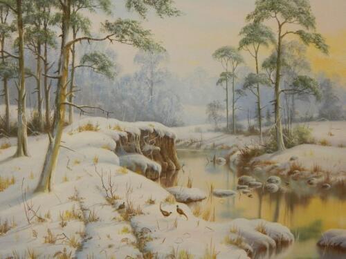 Martin Spencer Coleman (b.1952). Winter river scene