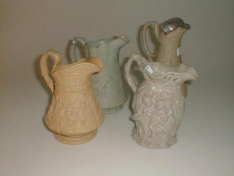A Minton "Silenus" grey stoneware jug