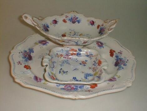 A Ridgways "Oriental Birds" ironstone meat dish