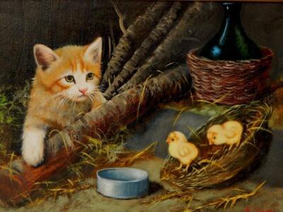 Eduardo Cerrone (1935-2011). Kitten and chicks