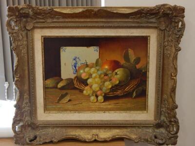 Johannes Eardman (19th/20thC). Delft tile still life - 2