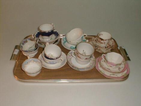 A quantity of 19thC tea cups and saucers