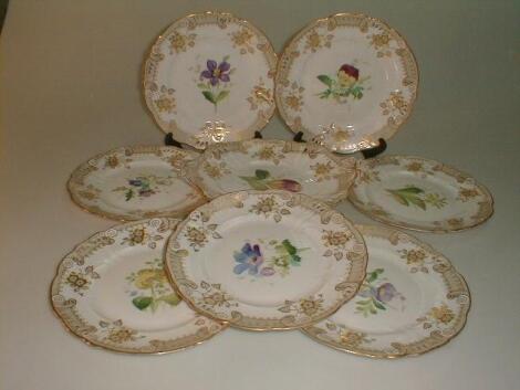 A 19thC porcelain part dessert service