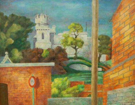 Joseph Smedley (1922-2016). Lincoln Castle from Drury Lane