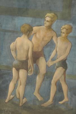 Joseph Smedley (1922-2016). Three boys at the swimming baths