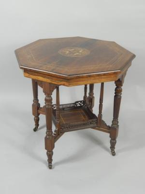 A Victorian rosewood octagonal occasional table