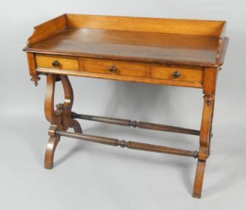 A Victorian oak wash stand