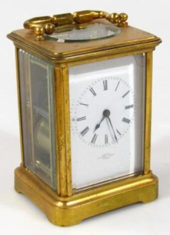 A late 19thC / early 20thC French brass carriage clock