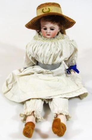 A late 19thC bisque headed Heubach Ernst doll