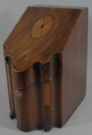 A George III mahogany knife box