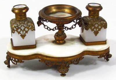 A 19thC Grand Tour style desk inkwell