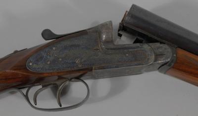 An unknown (Belgium) 12 bore side by side shotgun - 4