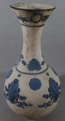 A 19thC white Jasperware pottery vase