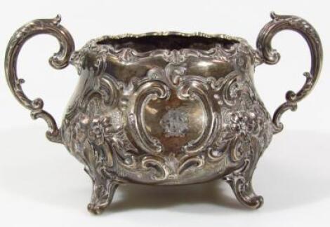 A Victorian silver two handled sugar bowl