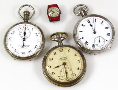 Three various silver plated pocket watches