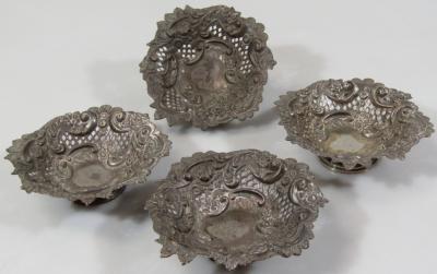 A set of four Victorian silver dishes