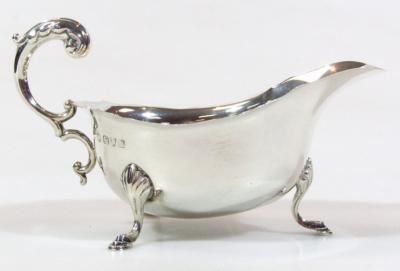 A George V silver sauce boat