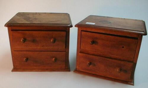 A pair of 2 drawer trinket chests