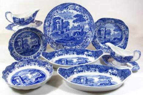 Various Copeland Spode blue and white Italian pottery