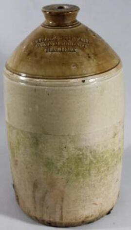 A late 19thC two coloured stoneware jar