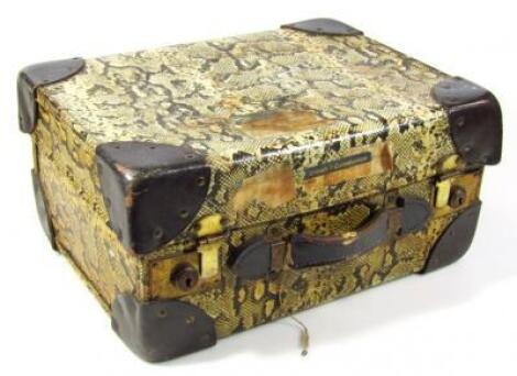 A Biba faux snakeskin travel case