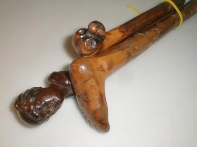 A Far Eastern fruitwood walking stick