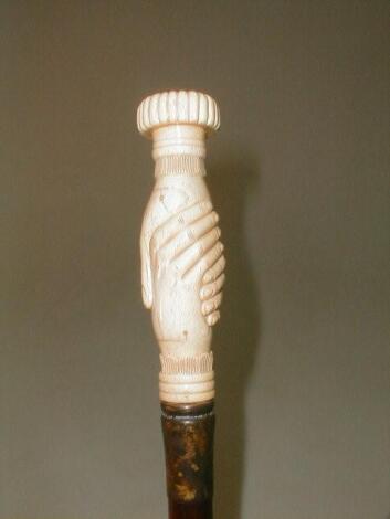 A hardwood walking stick