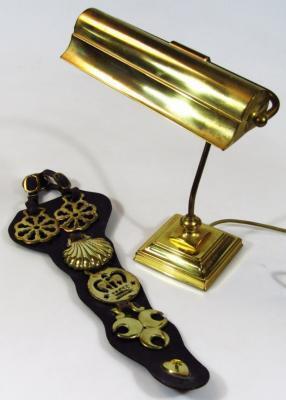 A mid 20thC brass table lamp