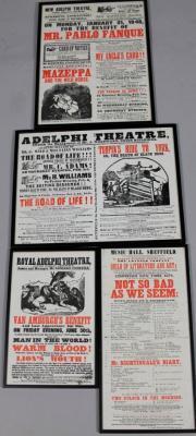 Various framed theatre adverts