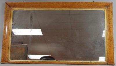 A 19thC maple framed overmantel mirror